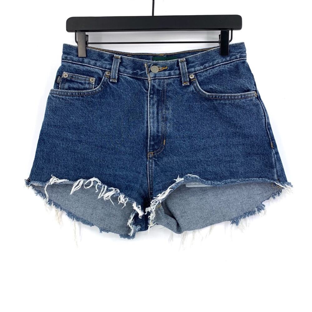 RALPH LAUREN Cutoff Jean Shorts Blue Denim 4